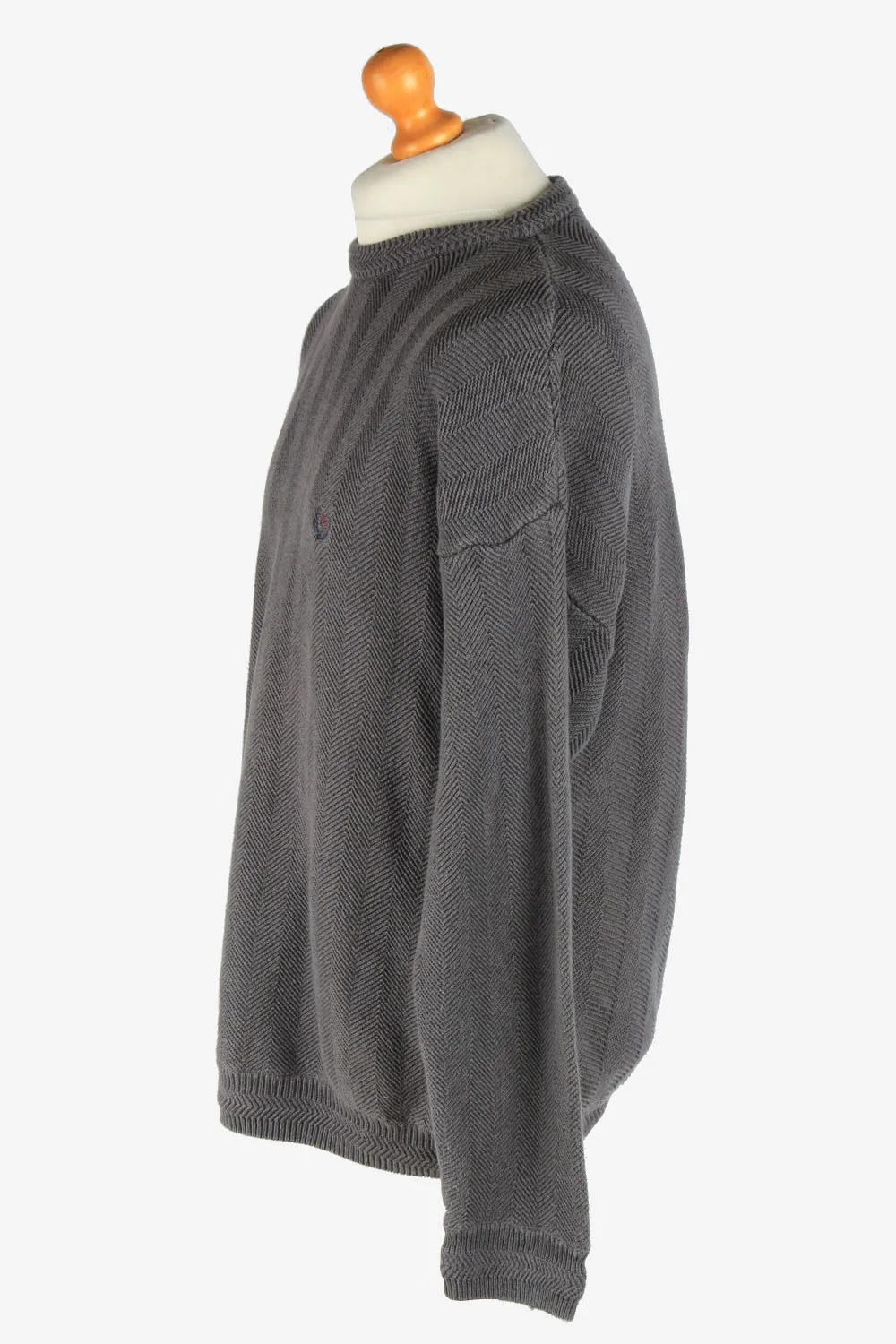 Chaps Crew Neck Caple Jumper Pullover 90s Dark Grey XL - Pepper Tree London