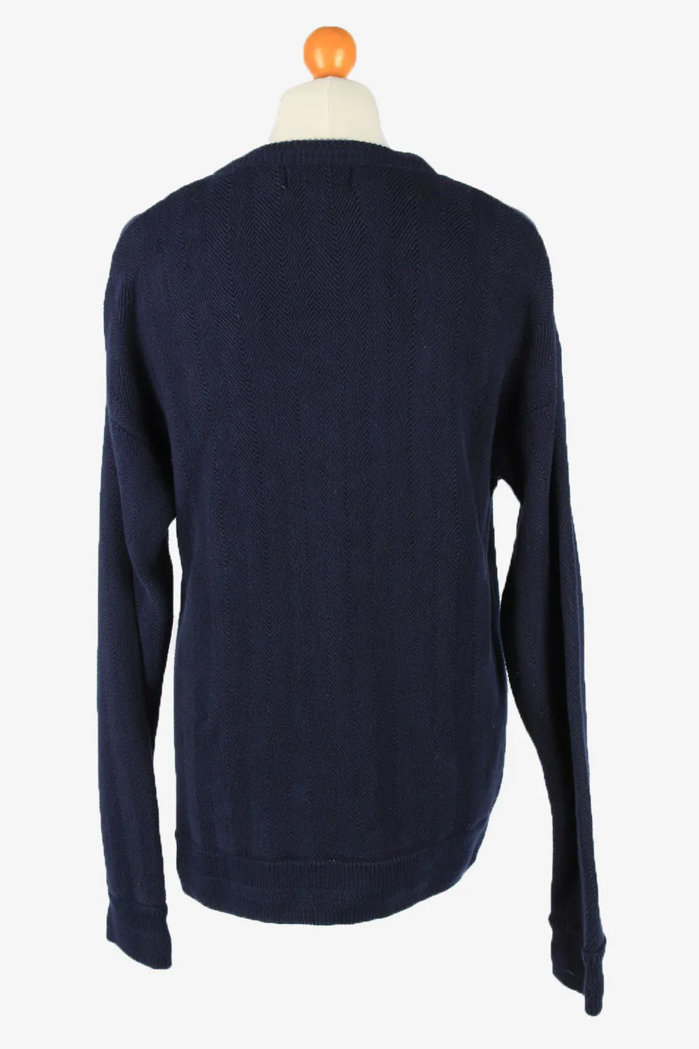 Chaps Crew Neck Jumper Pullover 90s Mens Navy L - Pepper Tree London