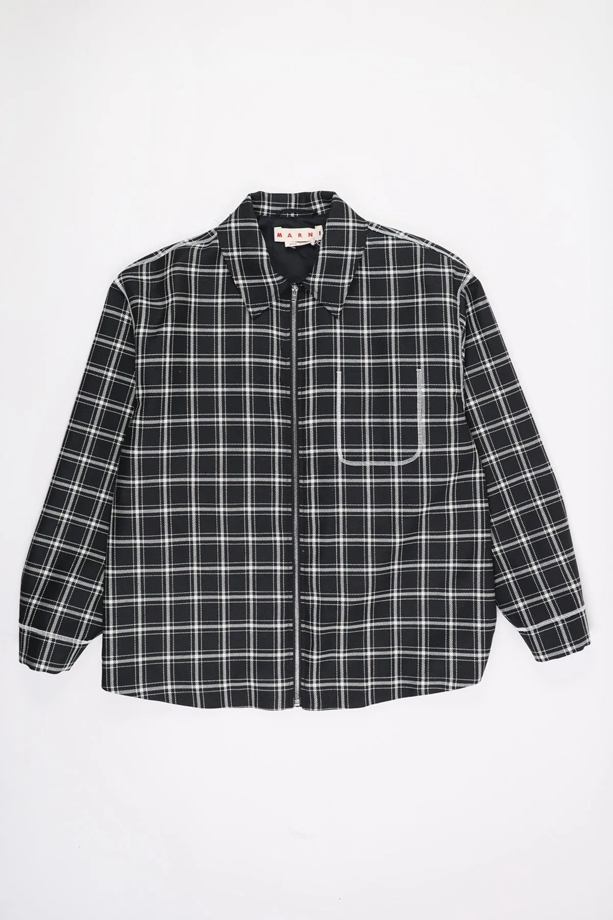 Checked Wool Jacket - Black