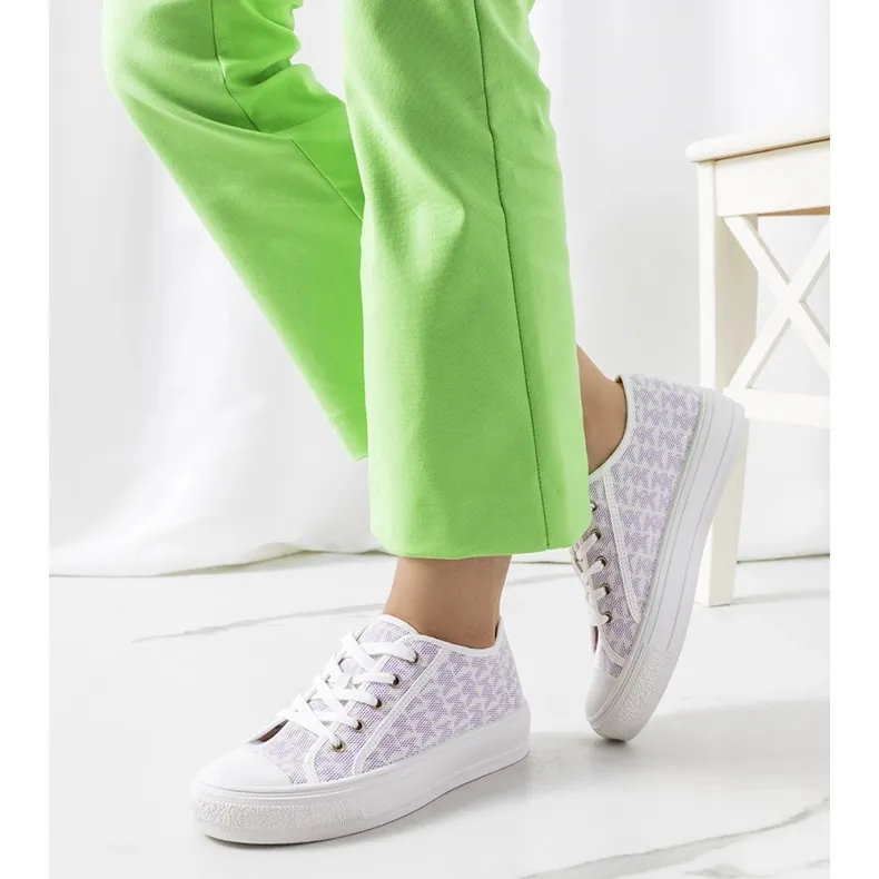 Chelms white and purple sneakers violet