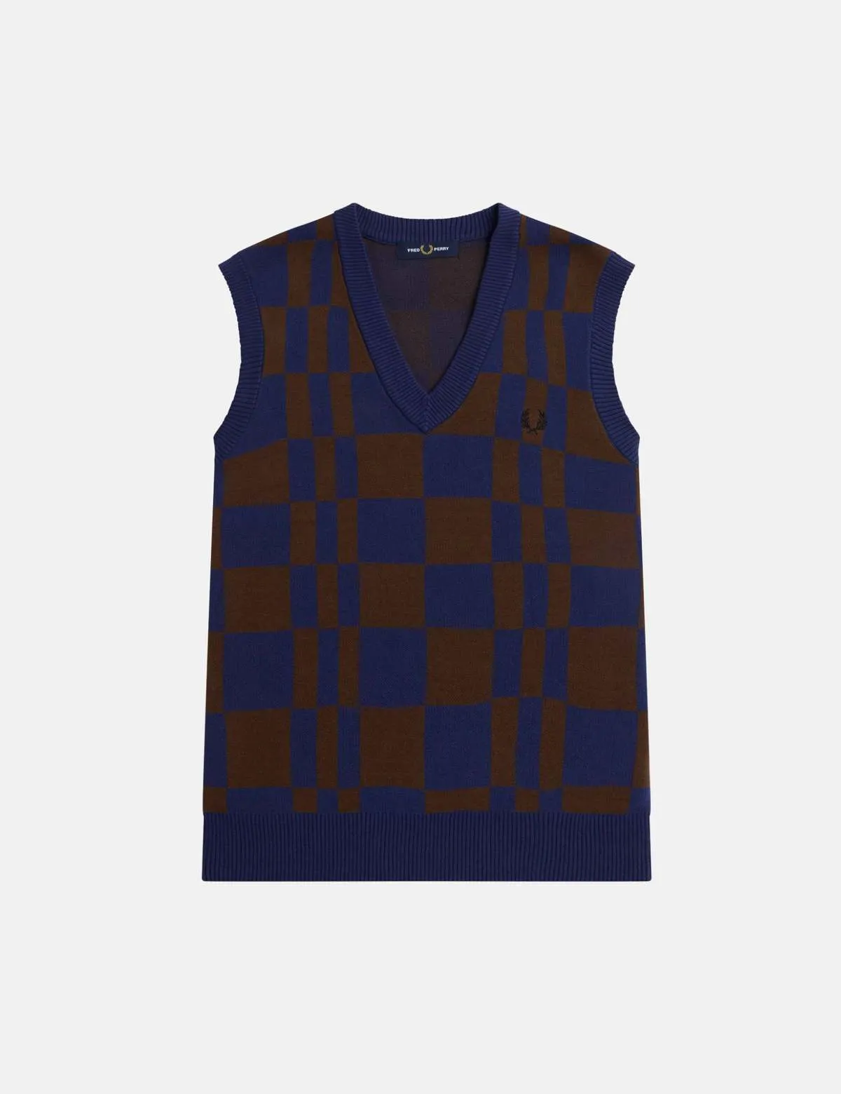 Chequerboard Vest - French Navy Blue