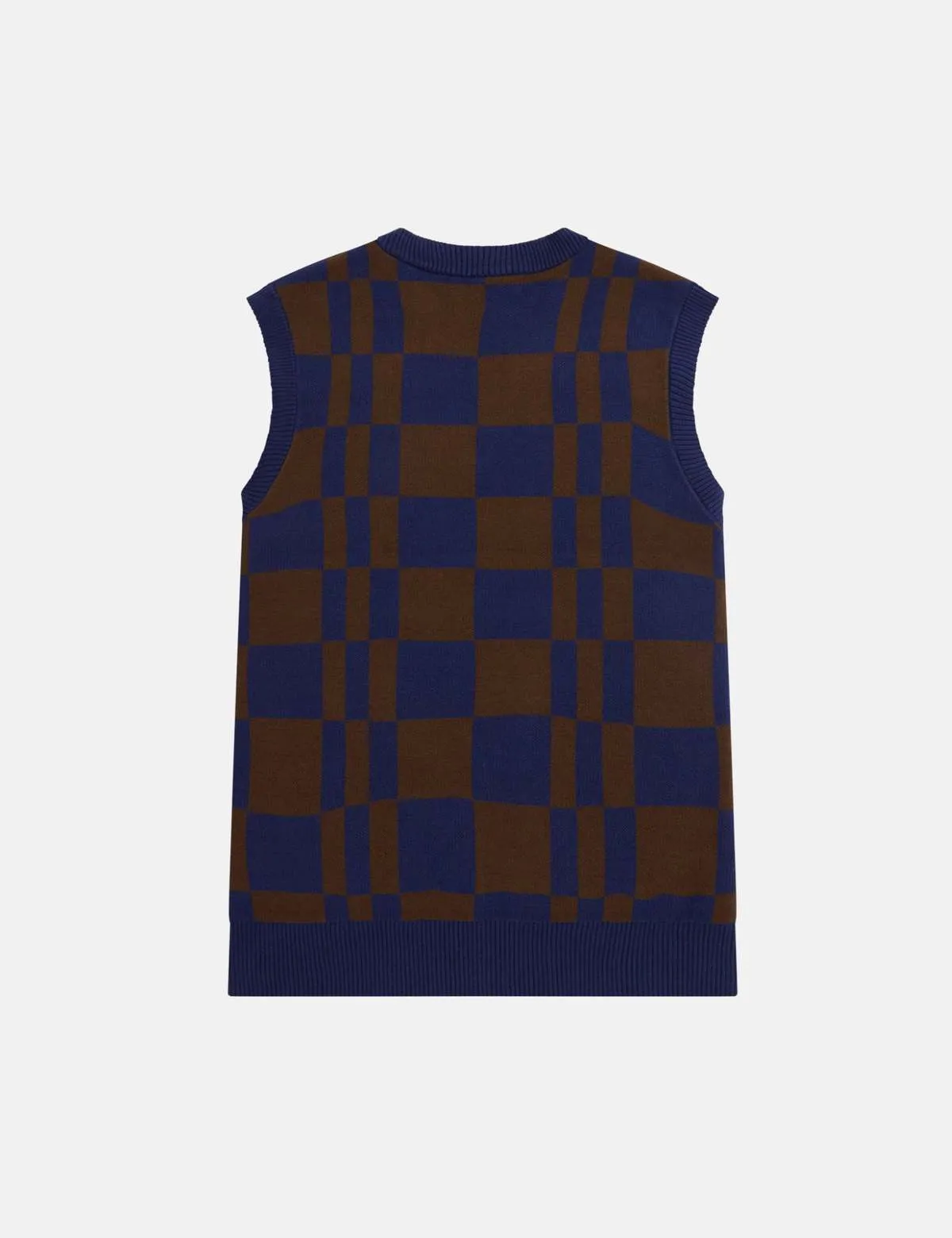 Chequerboard Vest - French Navy Blue