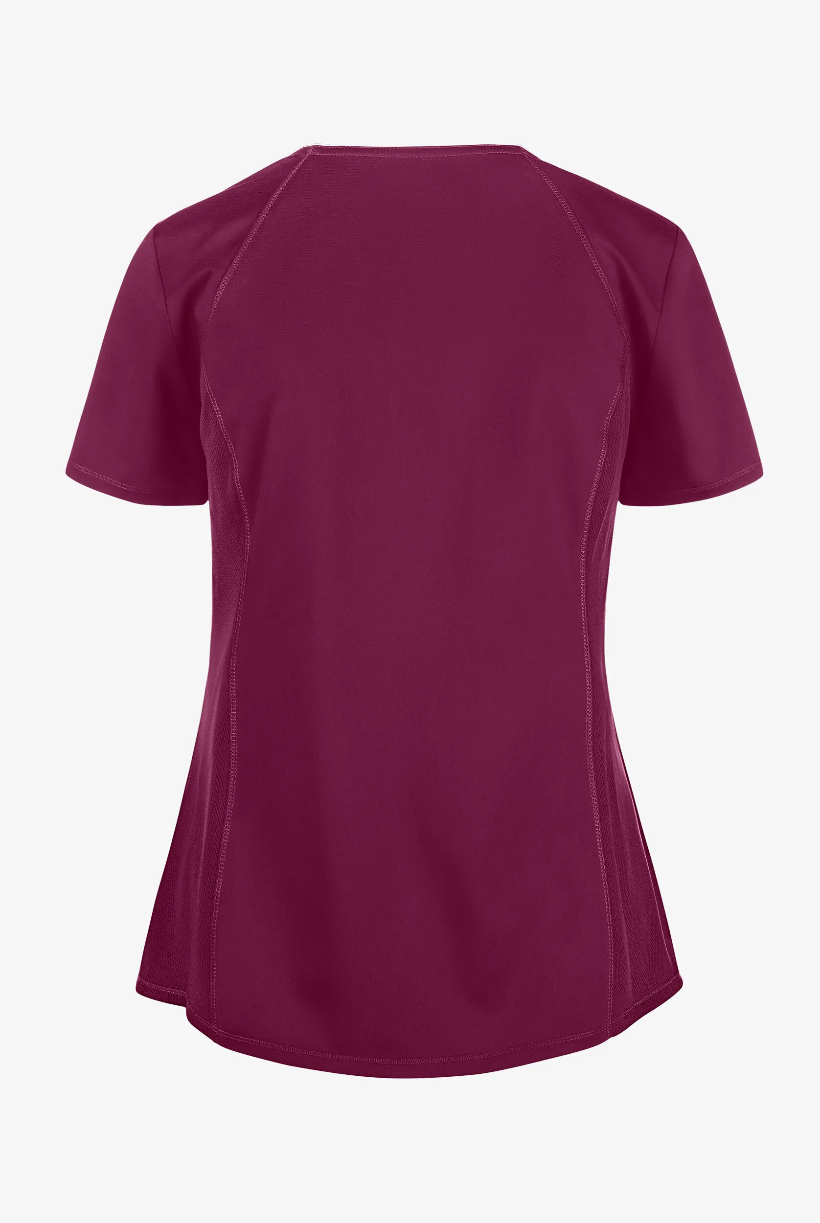 Cherokee Workwear Revolution Women's 2-Pocket STRETCH Mesh Trim Shaped V-Neck Scrub Top