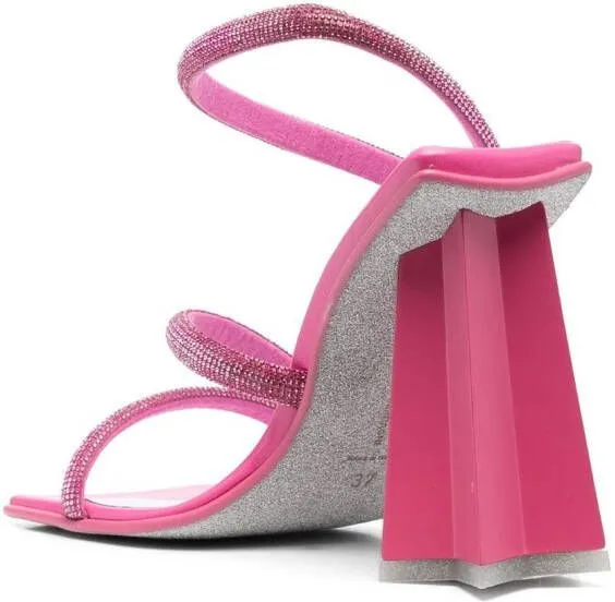 Chiara Ferragni calf-leather crystal-embellished sandals Pink