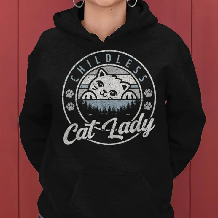 Childless Cat Lady Cute Cat Women Hoodie