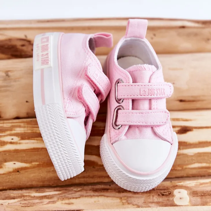 Children's Cloth Sneakers With Velcro Big Star KK374083 Pink