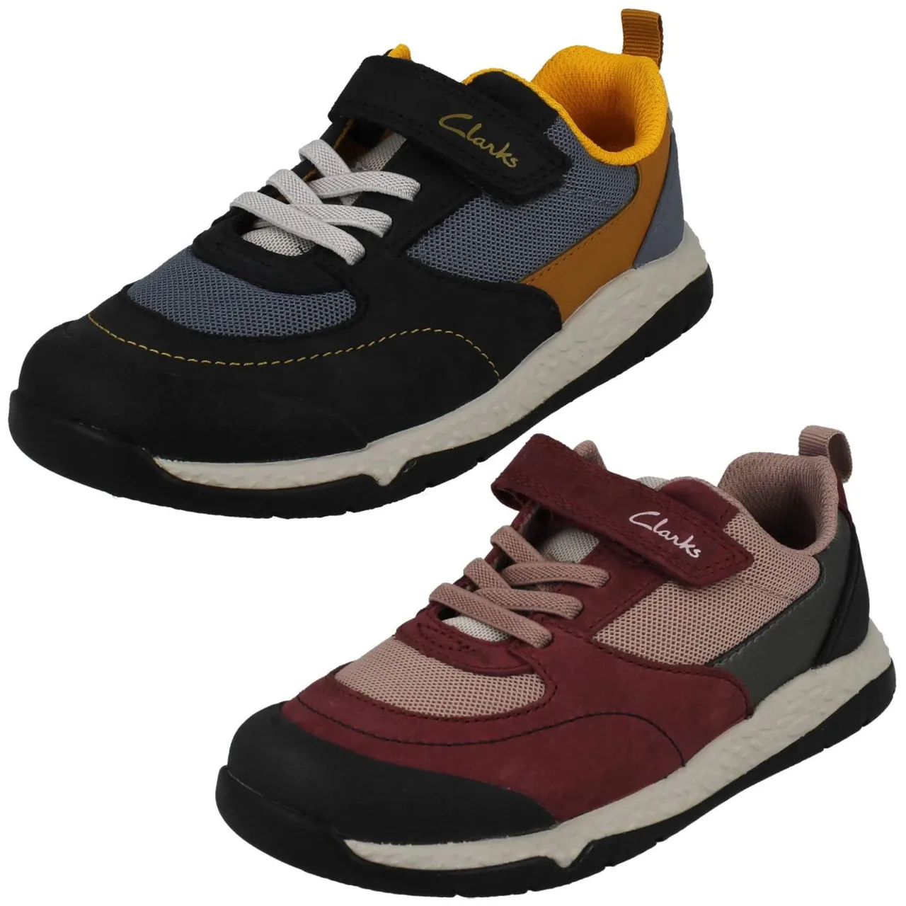 Childrens Clarks Casual Hook And Loop Fastening Trainers - Steggy Stride K