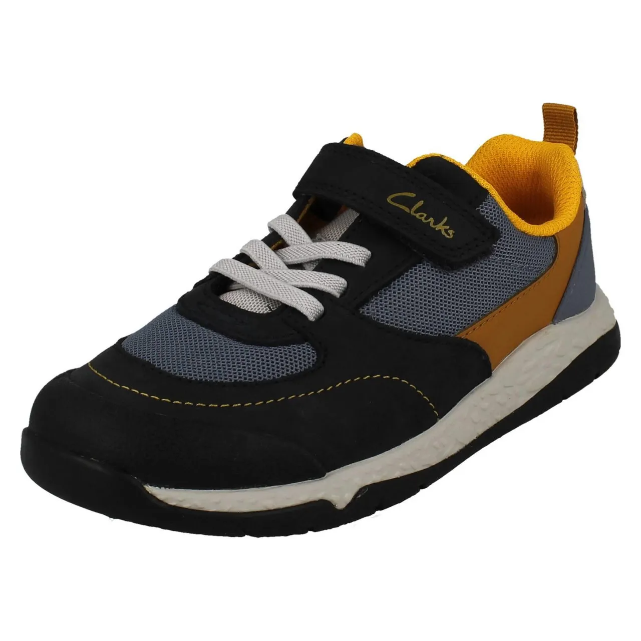 Childrens Clarks Casual Hook And Loop Fastening Trainers - Steggy Stride K