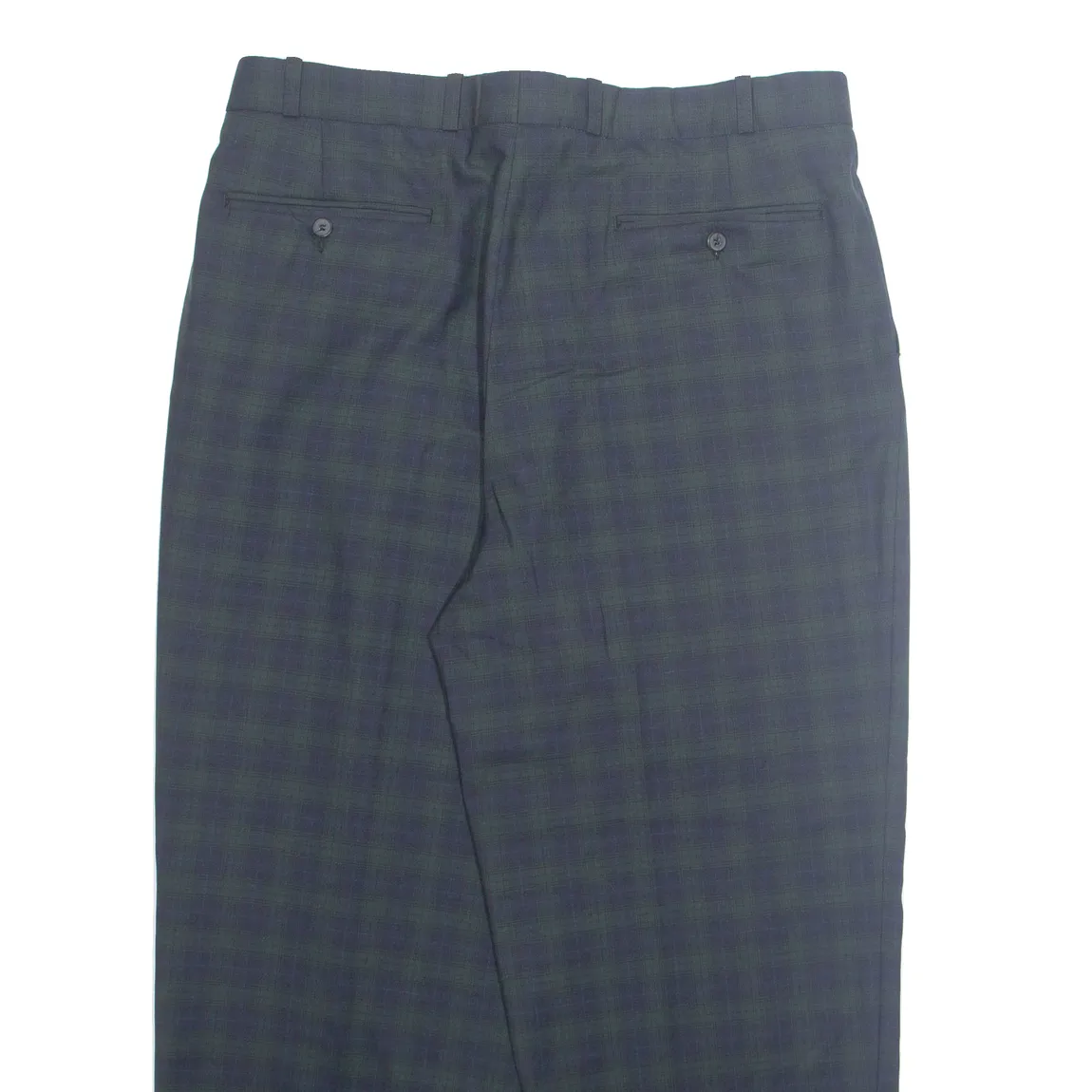 Chino Plaid Mens Trousers Green Regular Straight W36 L26