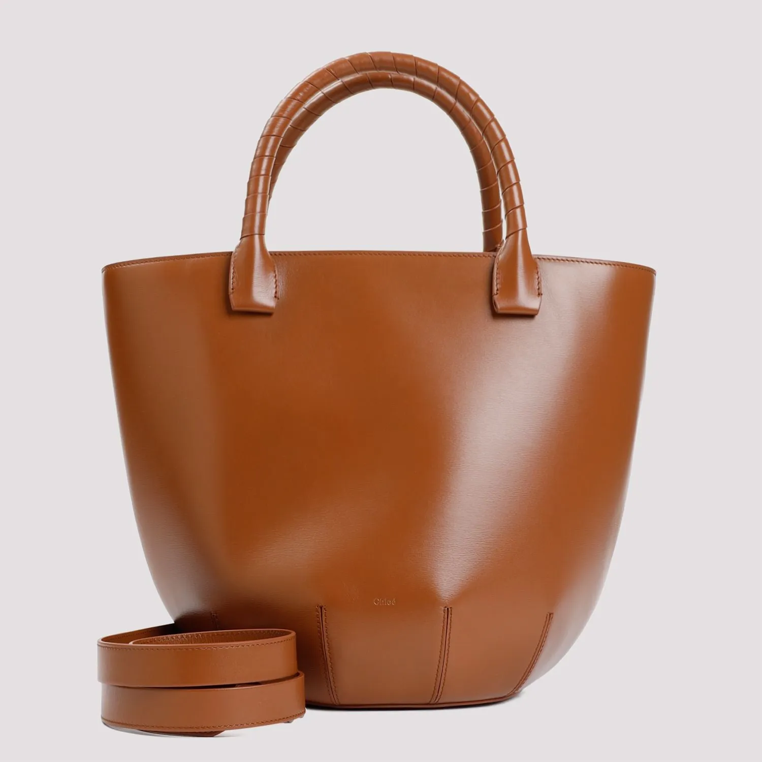CHLO Calf Leather Brown Tote Bag for Women