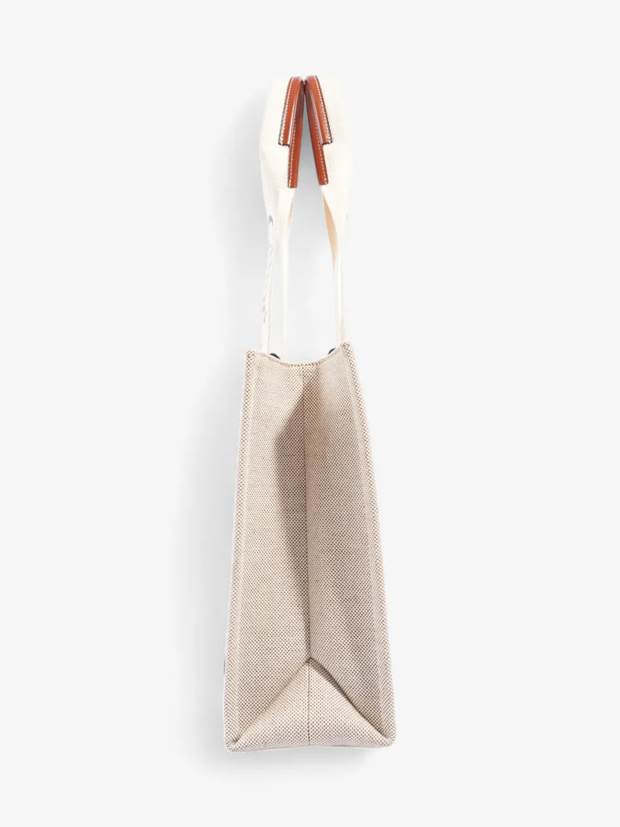 Chloe Woody Tote Beige / Brown Cotton Medium
