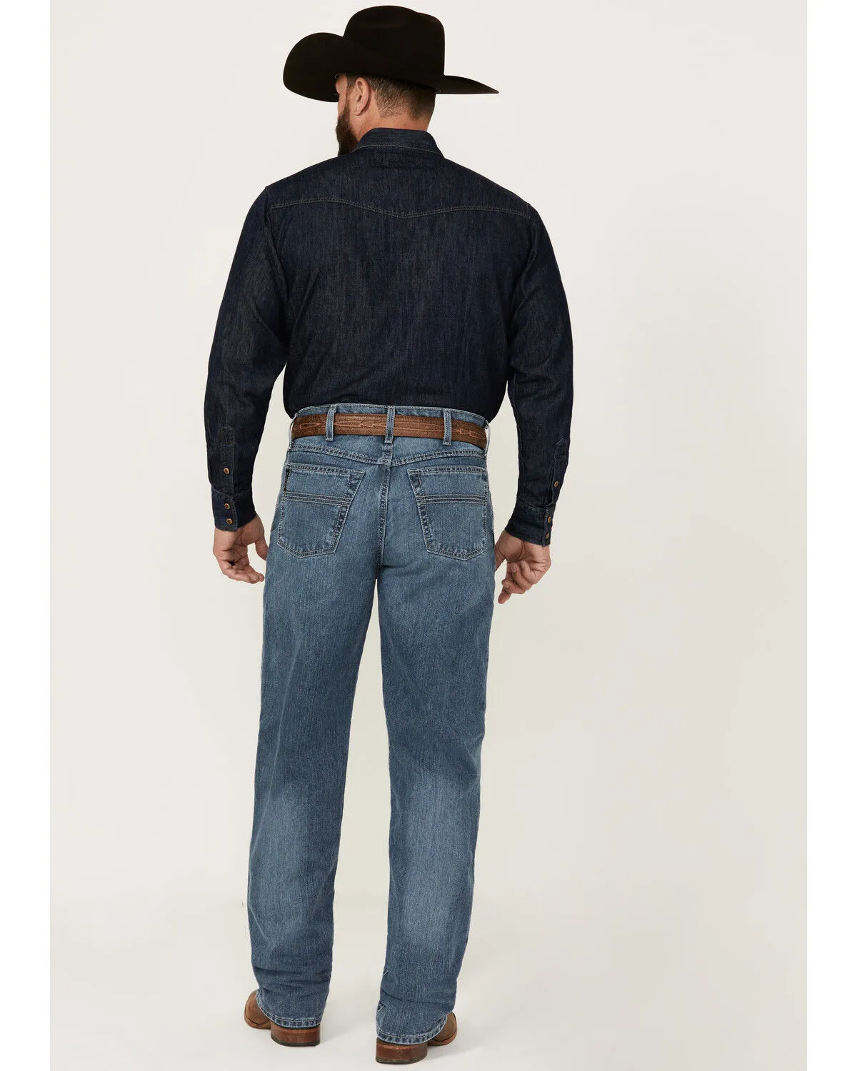Cinch Men's Black Label 2.0 Medium Wash Loose Fit Tapered Denim Jeans