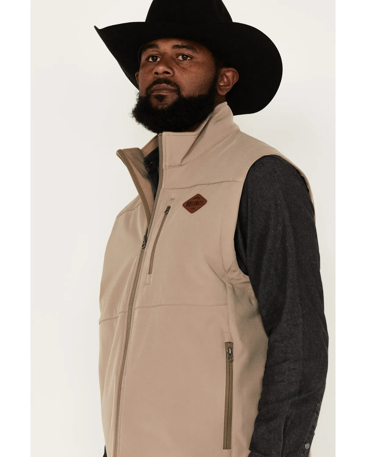 Cinch Men's Solid Concealed Carry Zip-Front Softshell Vest