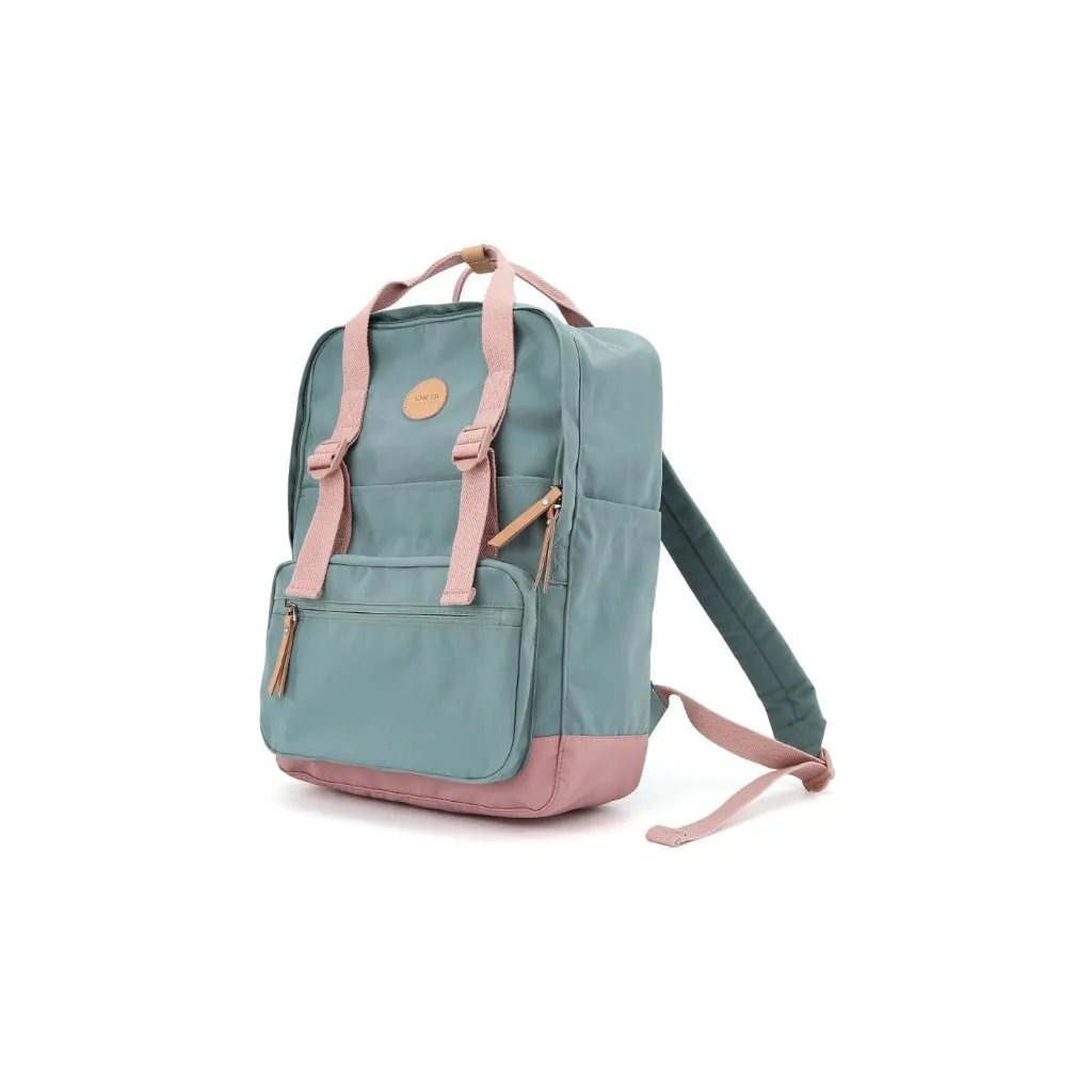 city ​​backpack Okta green-pink (1085#13)