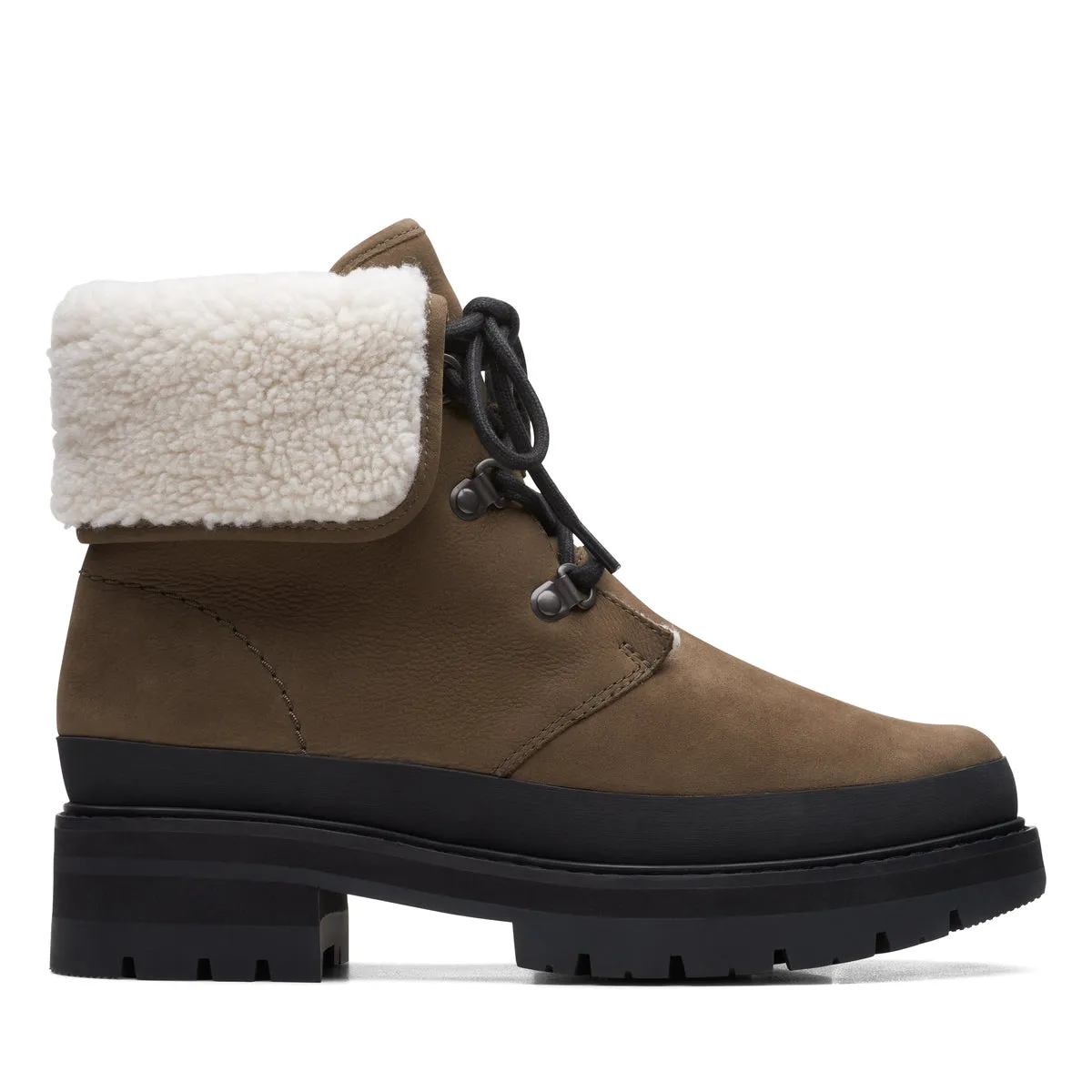 CLARKS | BOTAS MUJER | ORIANNA TURN DARK OLIVE WLINED | VERDE