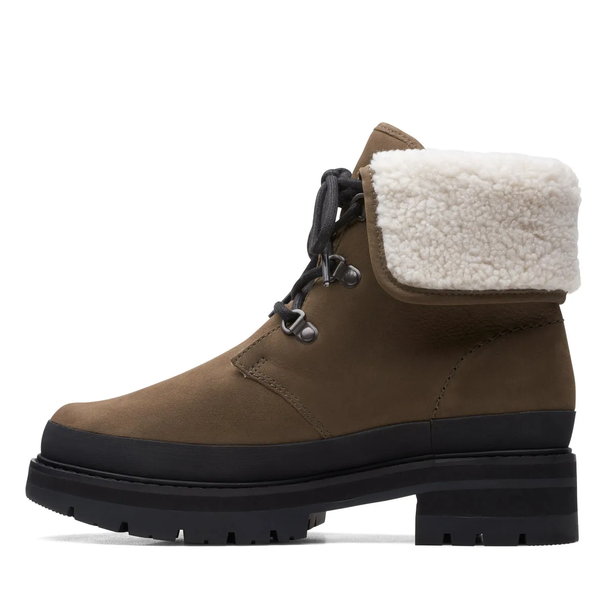 CLARKS | BOTAS MUJER | ORIANNA TURN DARK OLIVE WLINED | VERDE