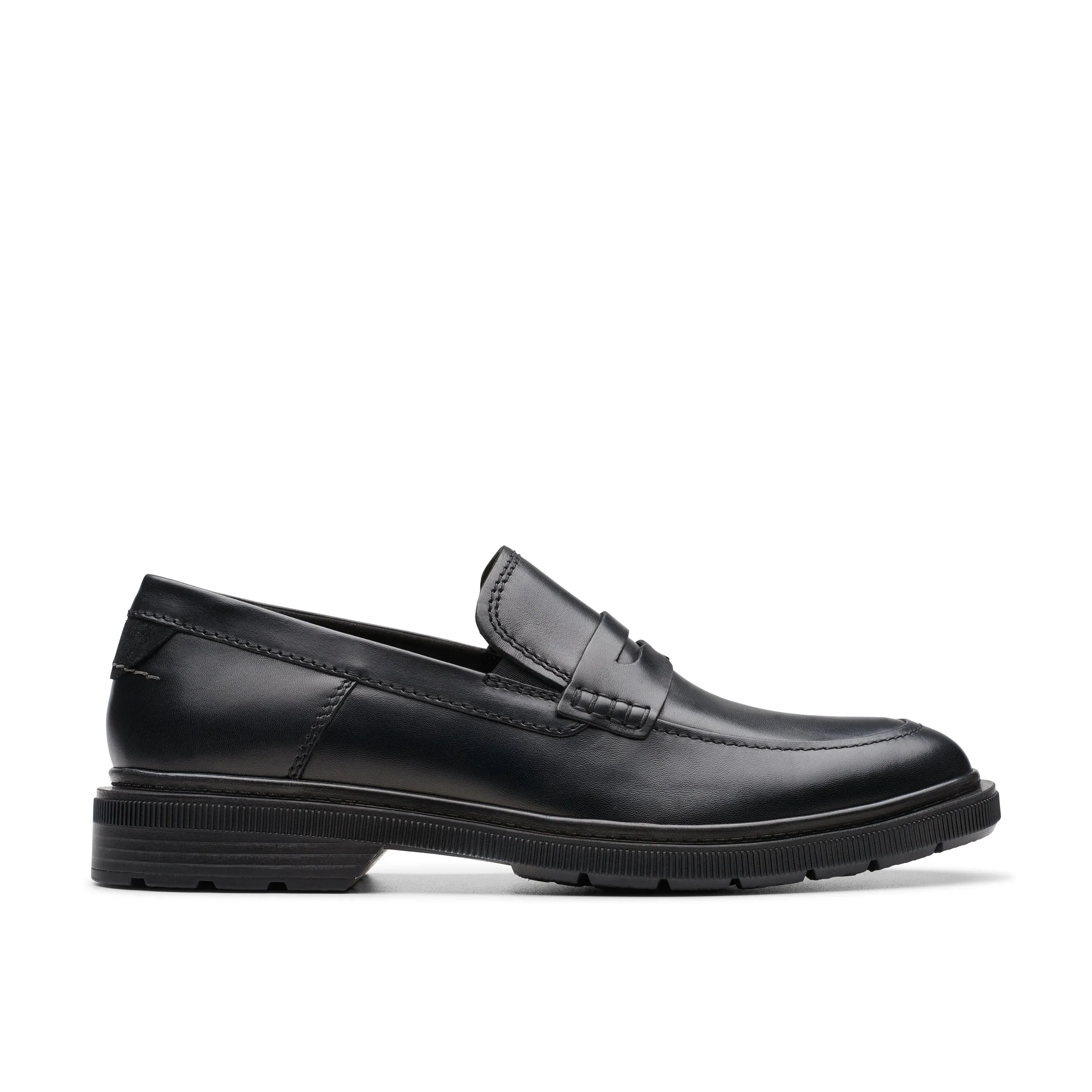 CLARKS | ZAPATOS DE VESTIR HOMBRE | BURCHILL PENNY BLACK LEATHER | NEGRO