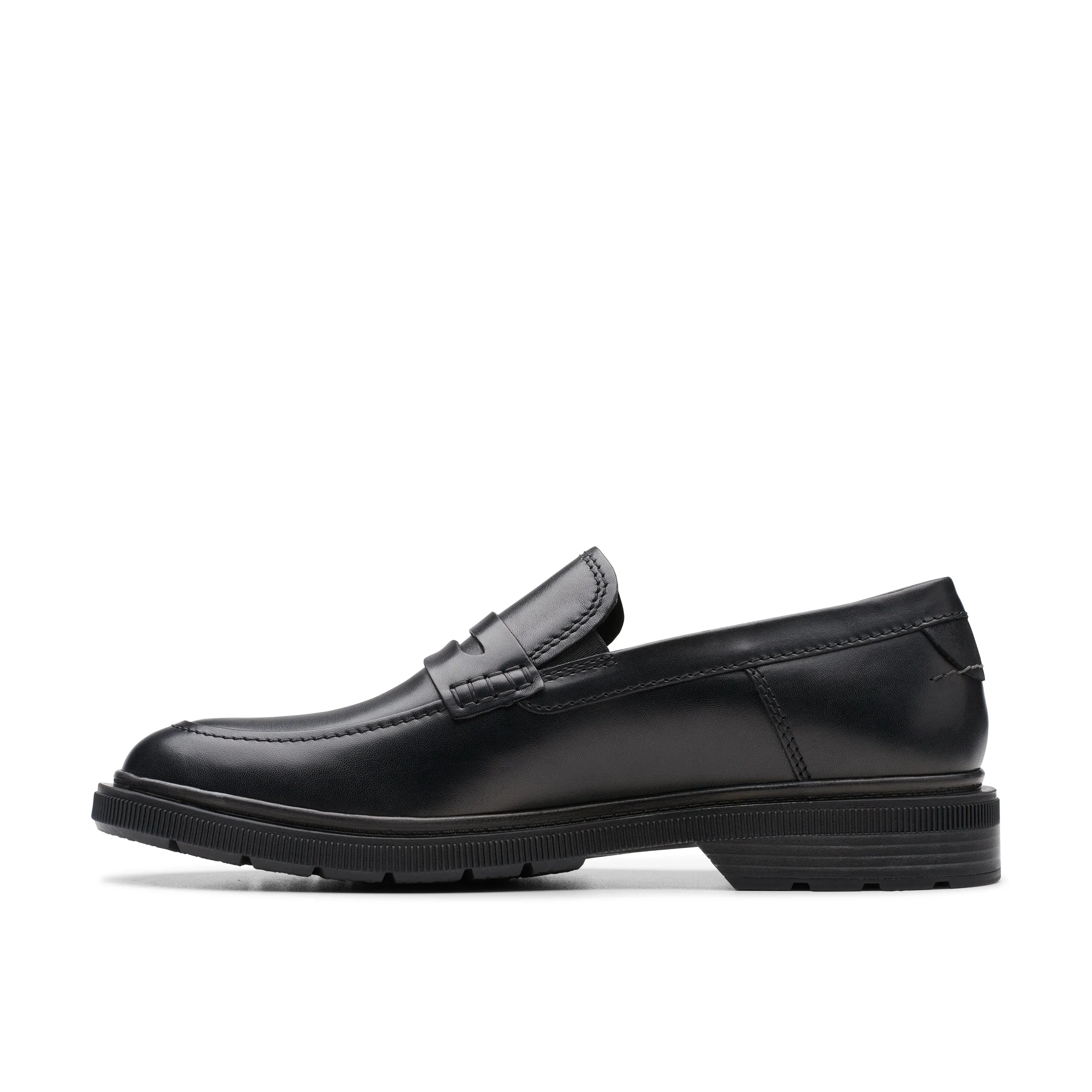 CLARKS | ZAPATOS DE VESTIR HOMBRE | BURCHILL PENNY BLACK LEATHER | NEGRO