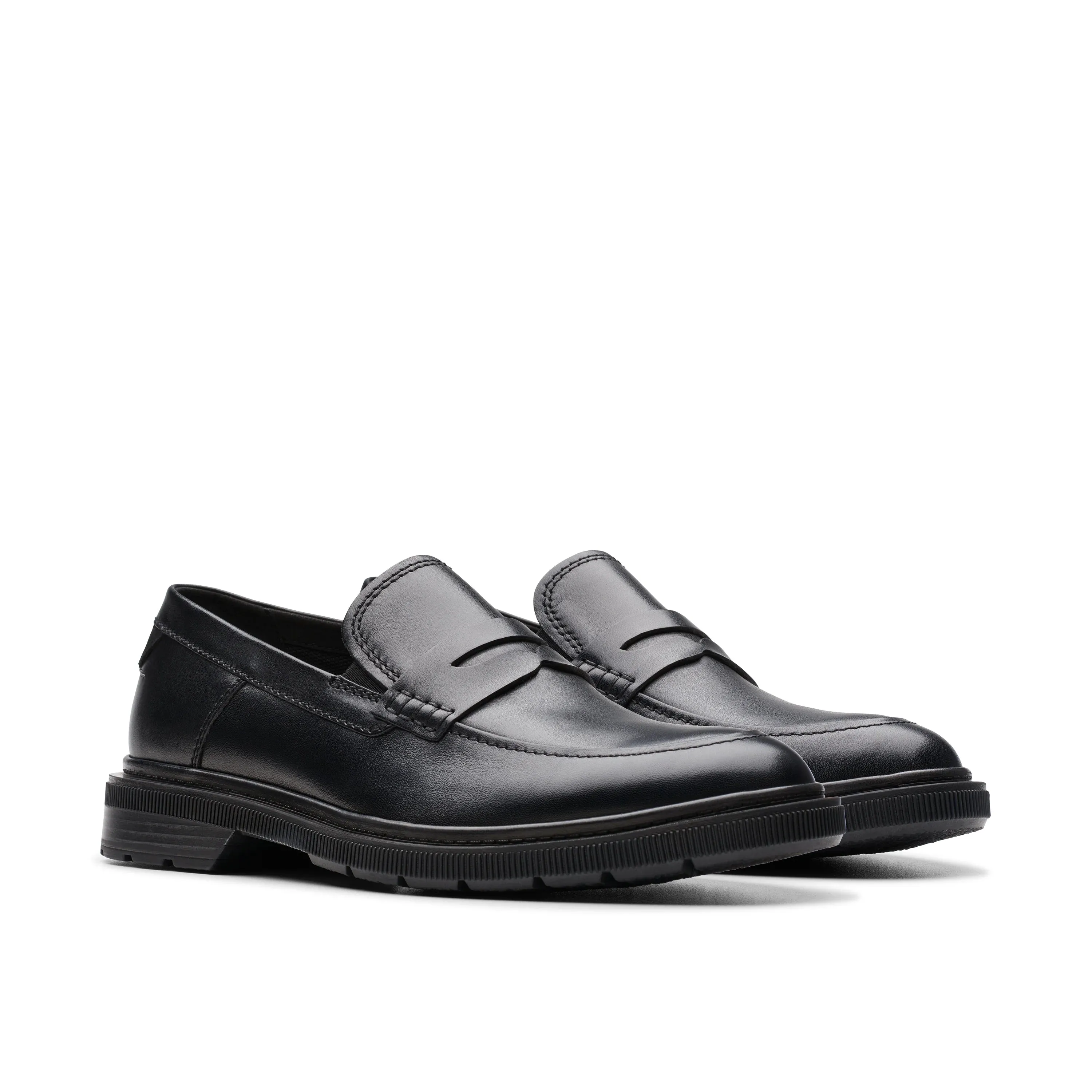 CLARKS | ZAPATOS DE VESTIR HOMBRE | BURCHILL PENNY BLACK LEATHER | NEGRO