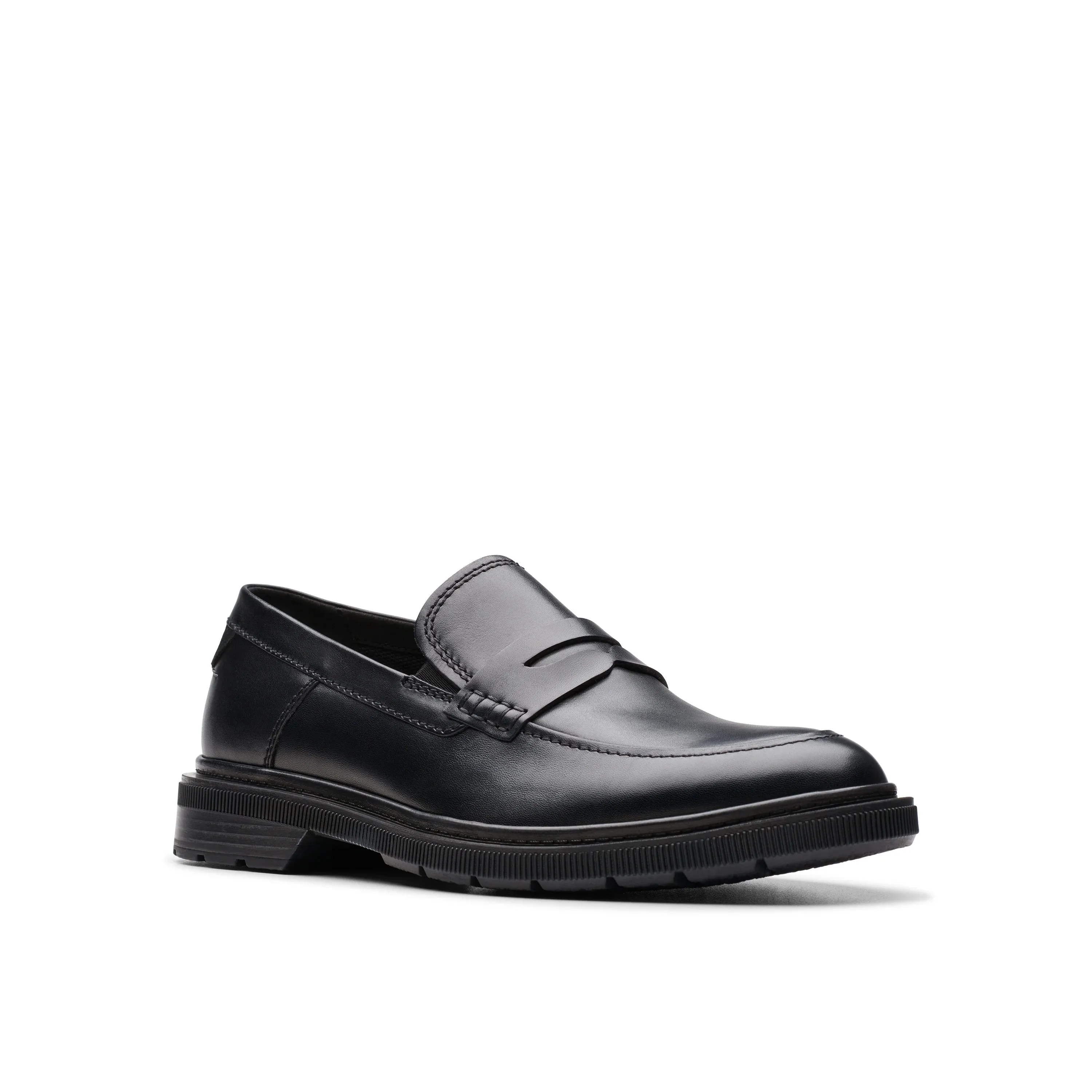 CLARKS | ZAPATOS DE VESTIR HOMBRE | BURCHILL PENNY BLACK LEATHER | NEGRO