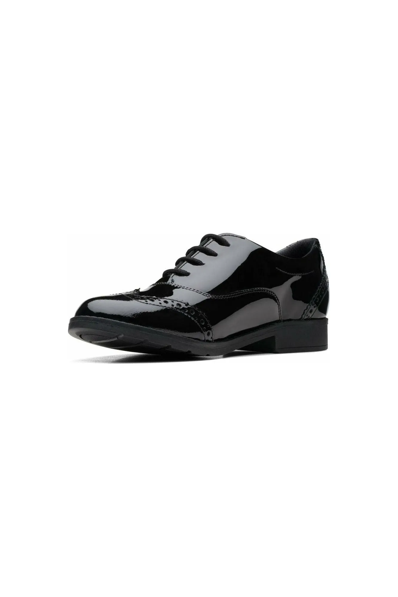 Clarks Aubrie Tap Youth black patent