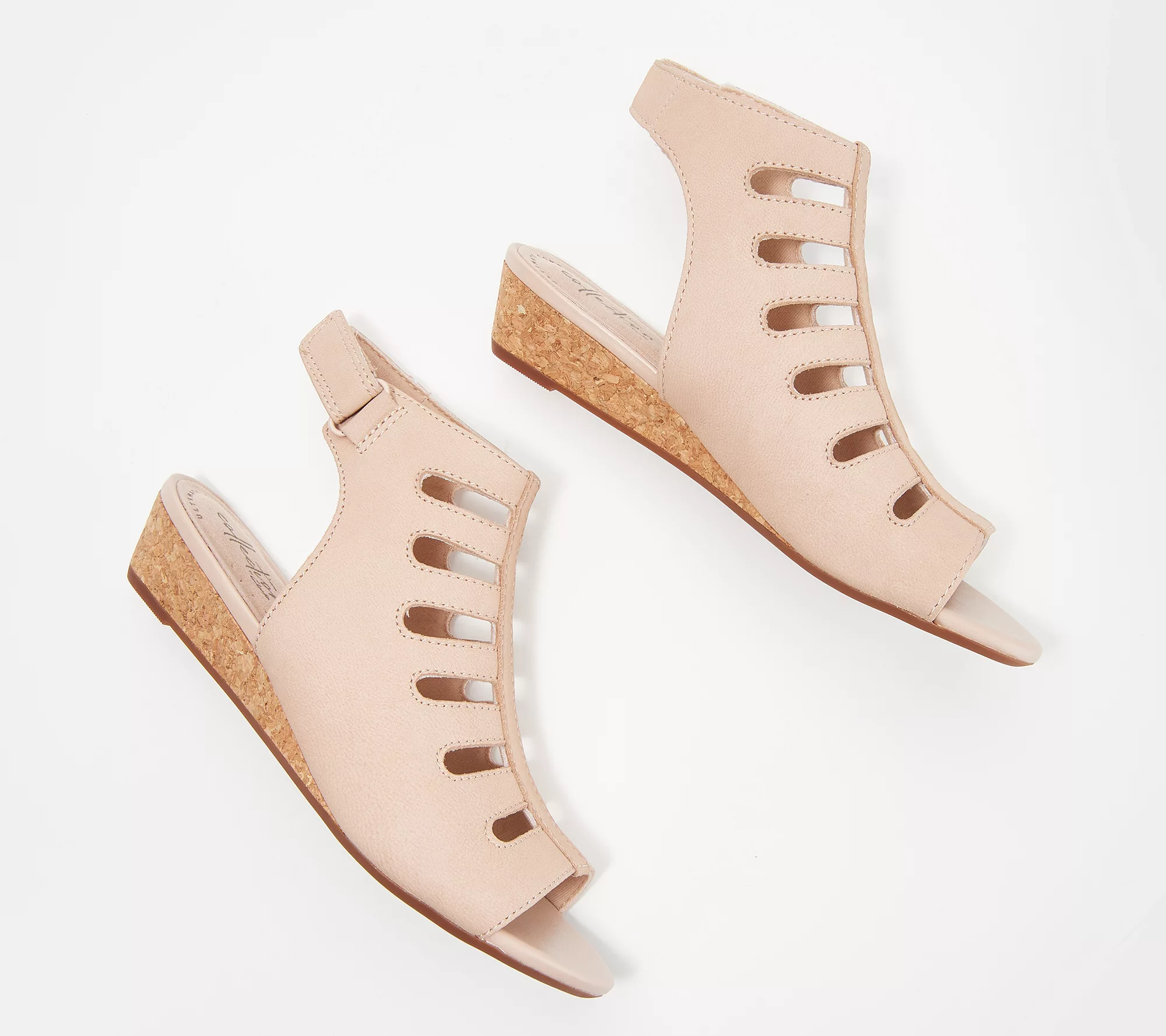 Clarks Collection Leather Cutout Wedge Sandals - Abigail Sing