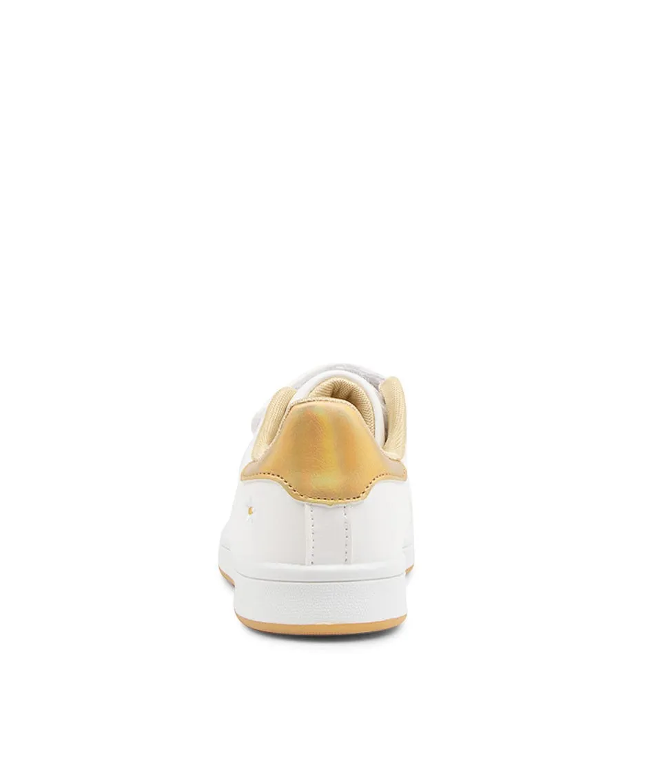 CLARKS Daphne Elastic Tot White Gold Sneakers