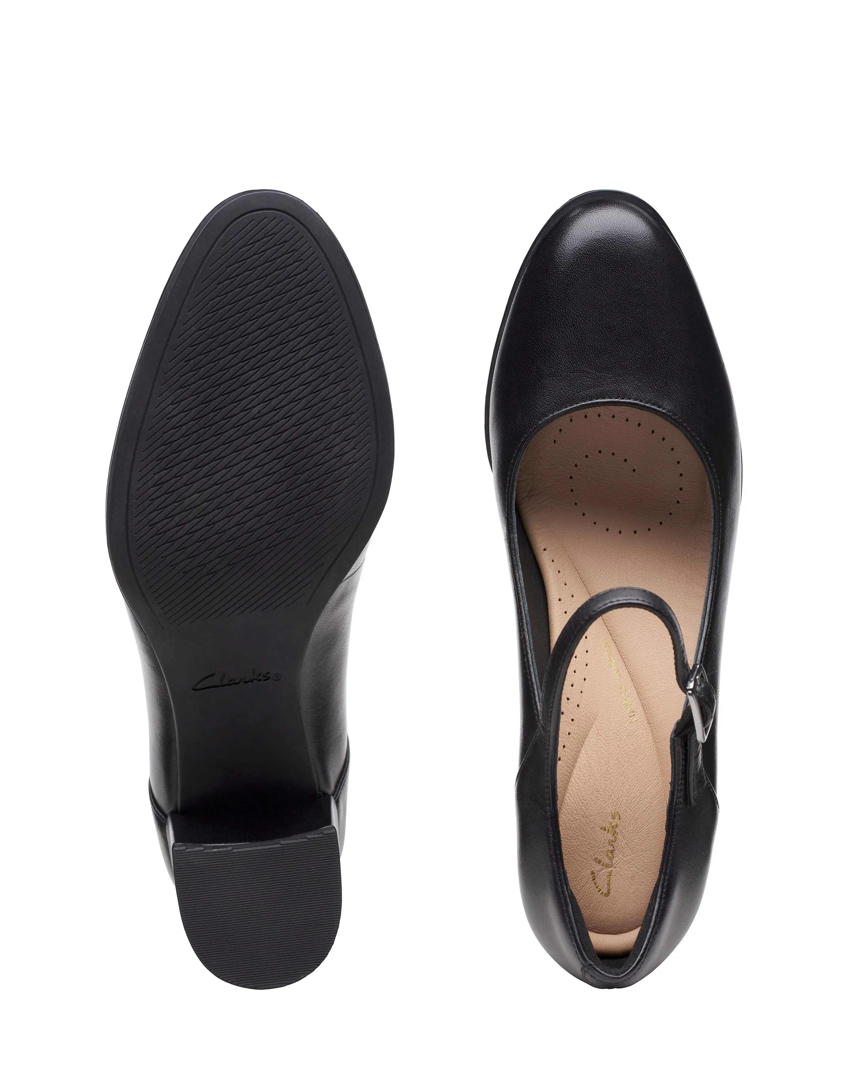 Clarks Freva55 Strap Court Shoe Wide Fit | Simply Be