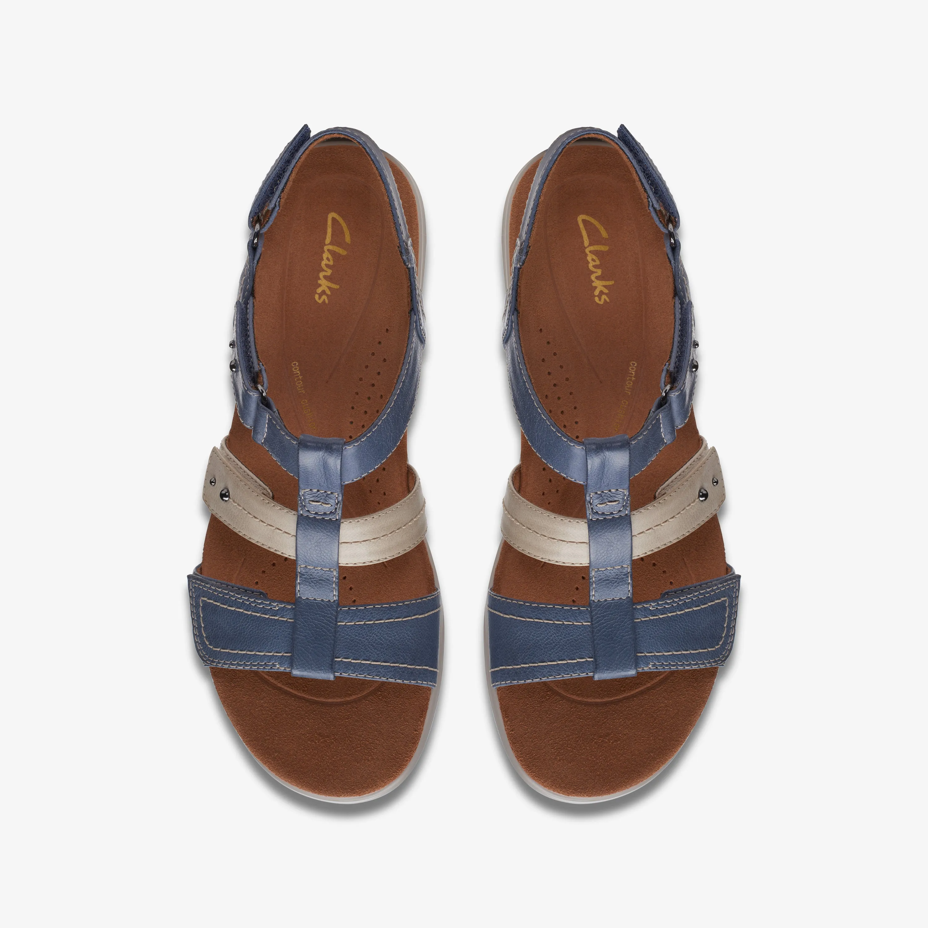 Clarks Kitly Step Leather Denim Combi