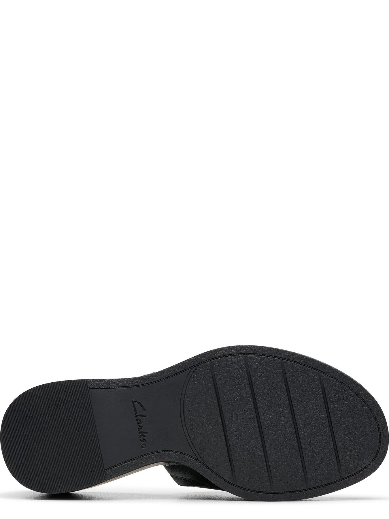 Clarks Manon Glide Leather Wedged Sandals - Black