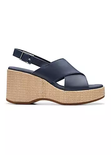 Clarks Navy Leather Manon Wish Sandals | Grattan