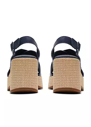 Clarks Navy Leather Manon Wish Sandals | Grattan