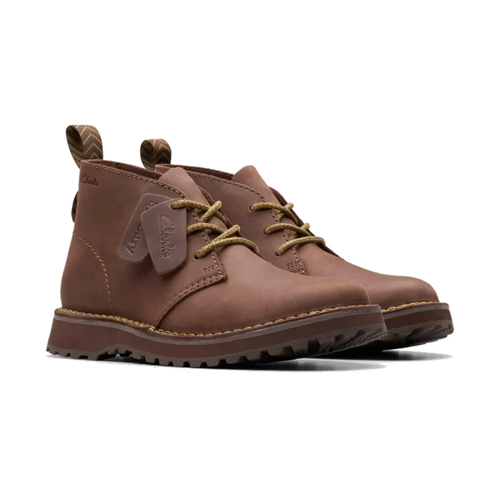 CLARKS SOLSBURY BOOT DARK BROWN LEATHER - MENS