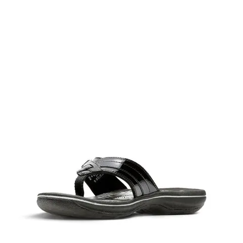 Clarks Womens Breeze Sea Sandals - Black Patent