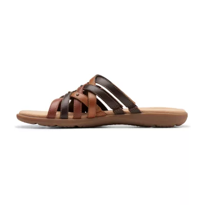 Clarks Womens Elizabelle Rio Criss Cross Strap Flat Sandals