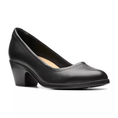 Clarks Womens Emily Ruby Block Heel Pumps