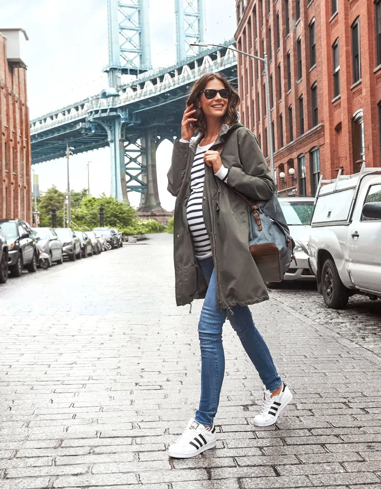 Classic Blue Over Bump Skinny Maternity Jeans
