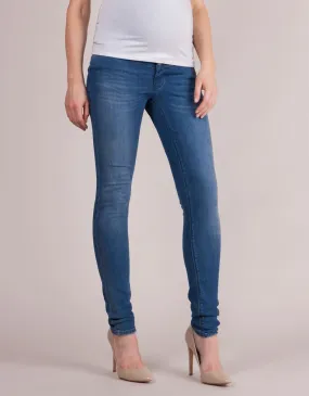 Classic Blue Over Bump Skinny Maternity Jeans