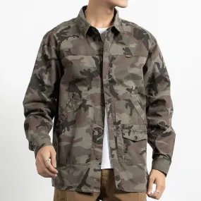 Classic Safari Camo Style Patch Pocket Jacket