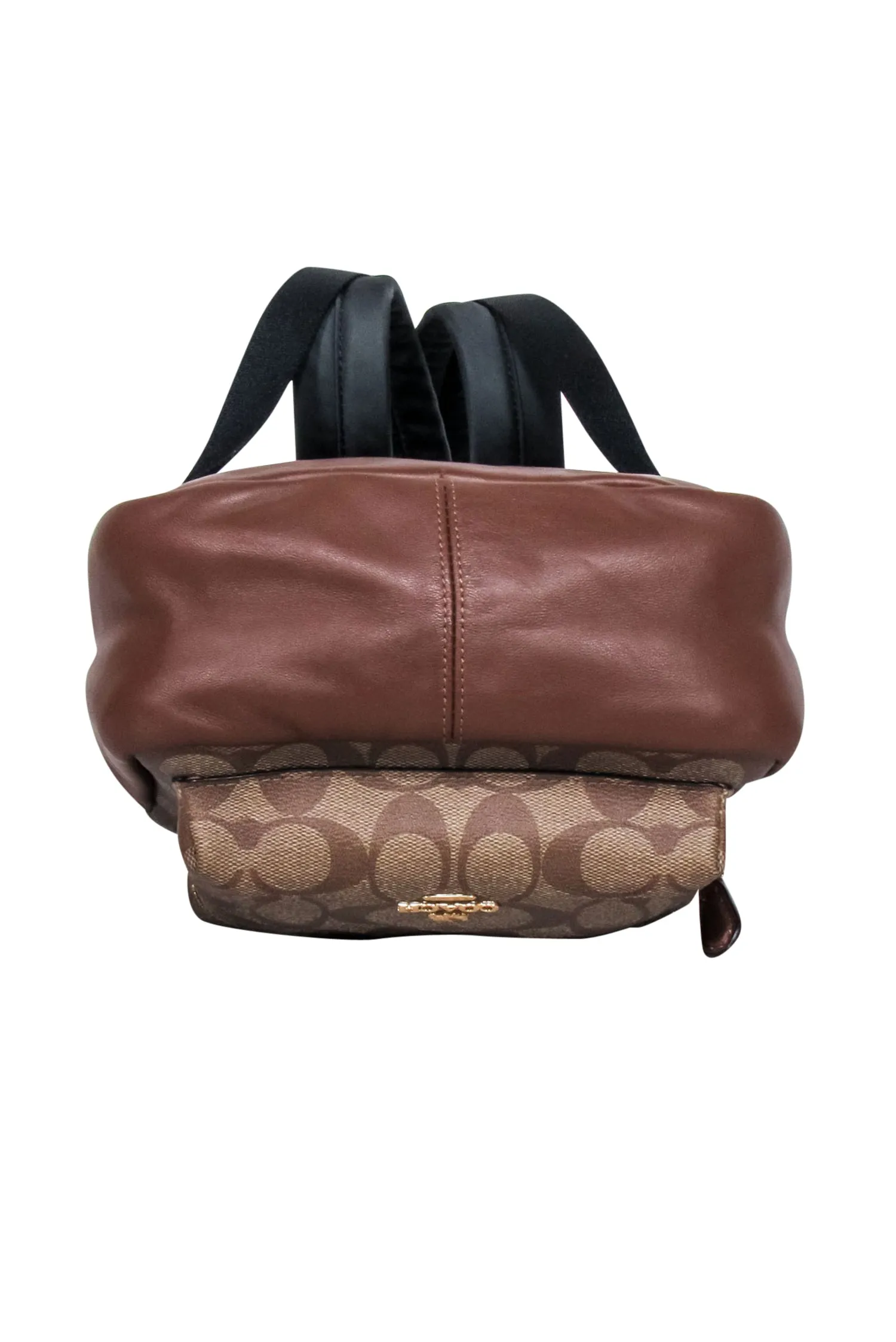 Coach - Tan & Brown Monogram Coated Canvas & Leather Mini Backpack