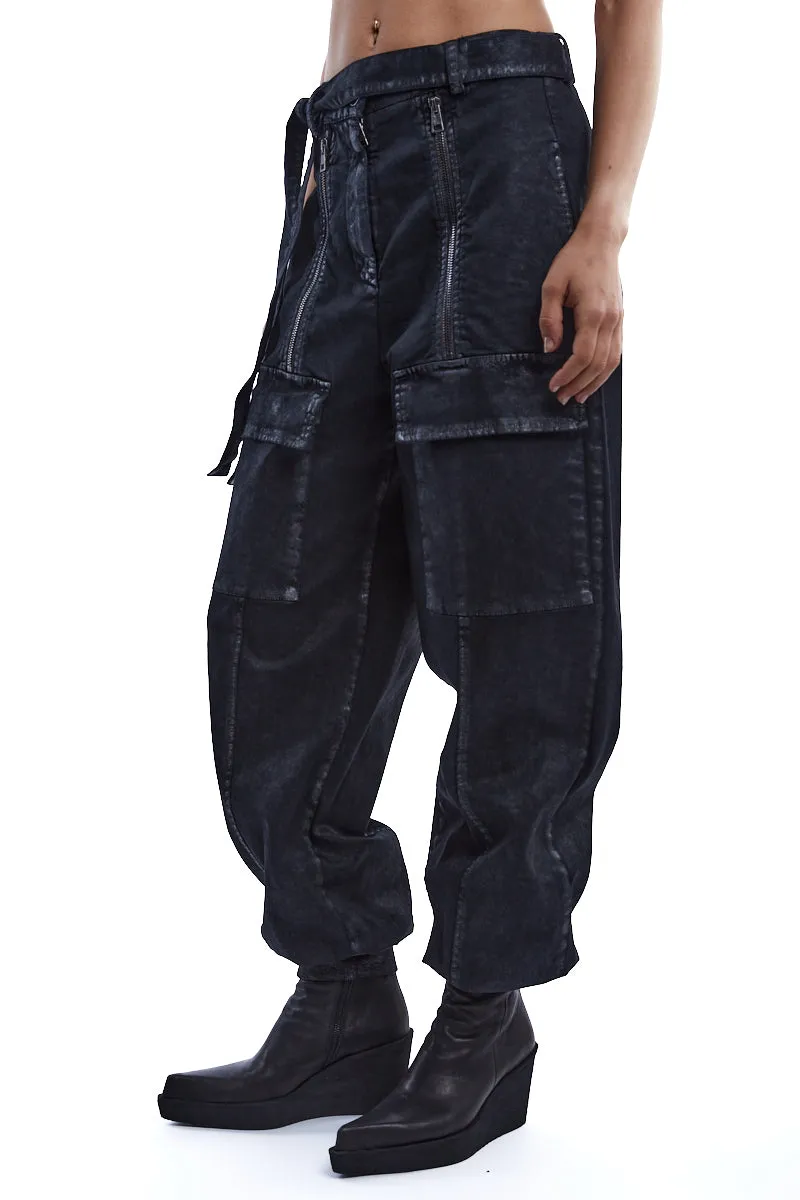 COATED STRETCH OVER TROUSERS