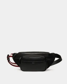 Code Belt Bag in Black Grained Leather 