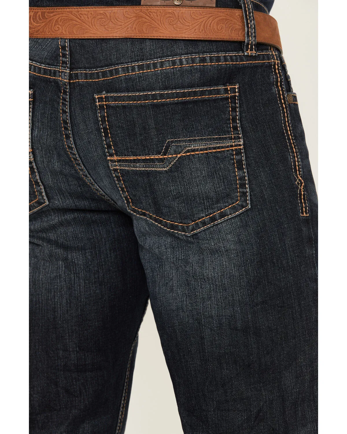 Cody James Men's Shadow Dark Wash Crinkled Slim Straight Stretch Denim Jeans