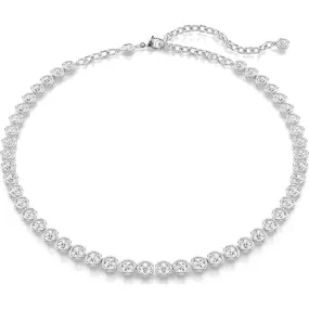 Collana Swarovski Imber Tennis, Taglio tondo, Bianca, Placcato rodio