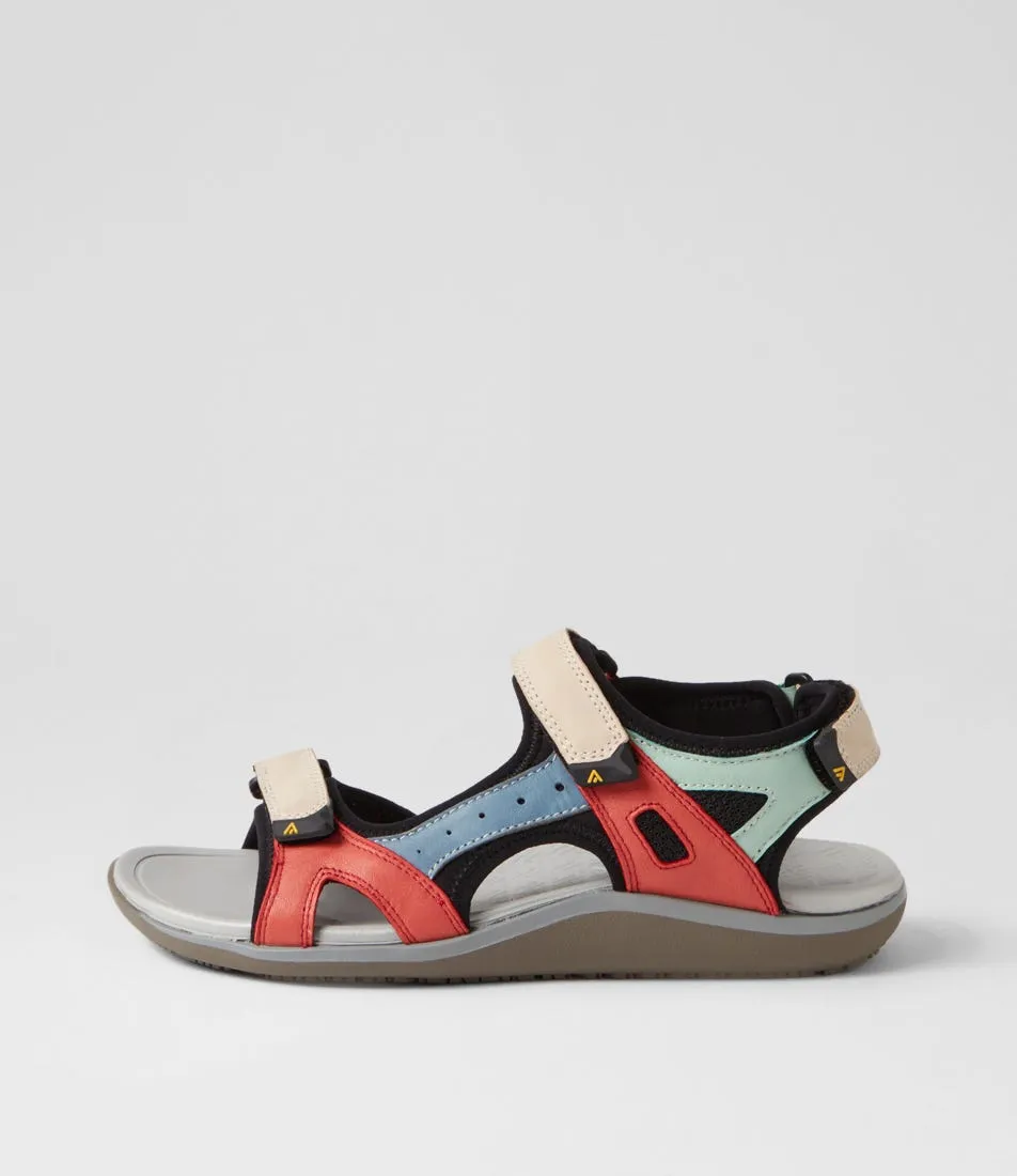 COLORADO Hanley Beige Coral Black Nubuck Fabric Sandals