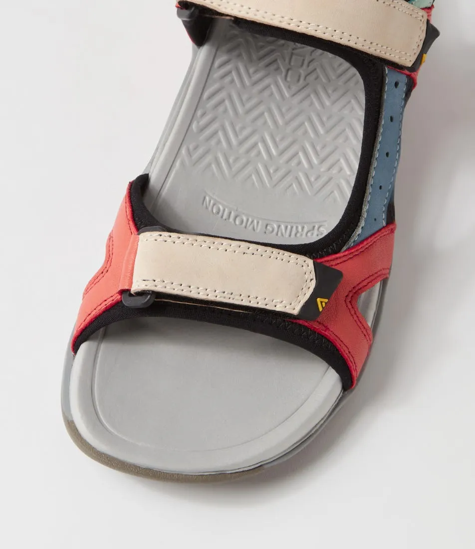 COLORADO Hanley Beige Coral Black Nubuck Fabric Sandals