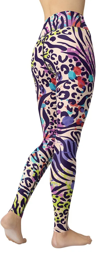 Colorful Animal Print Symbiosis Yoga Leggings
