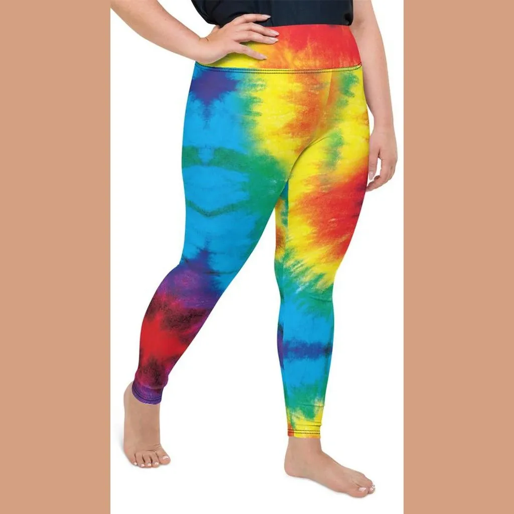 Colorful Supernova Tie Dye Plus Size Leggings