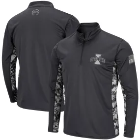 Colosseum Iowa State Cyclones Charcoal OHT Military Appreciation Digital Camo Lightweight Quarter-Zip Pullover