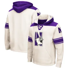 Colosseum Northwestern Wildcats Cream 2.0 Lace-Up Pullover Hoodie